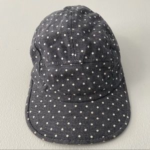 Polka dot chambray five panel hat